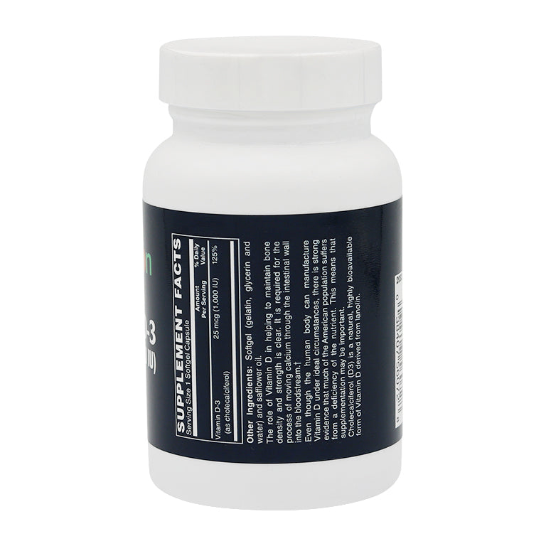 Vitamin D-3 1000IU Softgels 250's by Netrition 