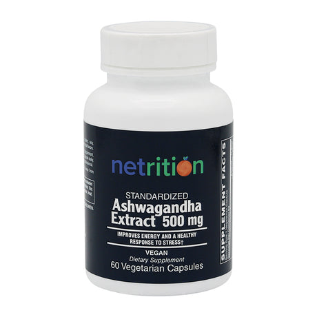 Extracto de Ashwagandha 500mg Cápsulas de Netrition - 60 unidades