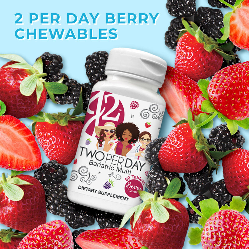 J2 Two per Day Berry Bariatric Chewable Tablets by Bariatric Eating
