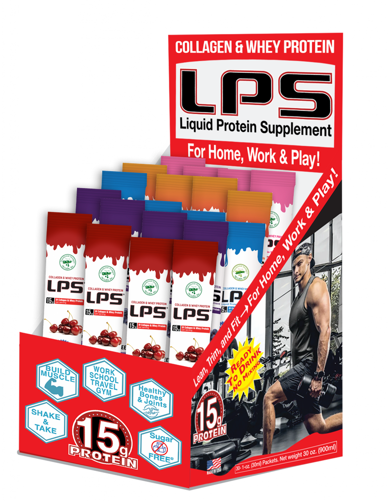 LPS Sugar Free® Collagen & Whey Liquid Protein Supplement by Nutritional Designs 1 oz Packets Variety Pack - 30 Count 