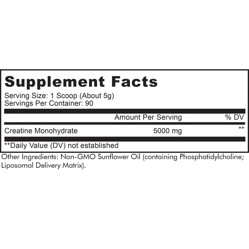 Liposomal Creatine Monohydrate Powder 5000 mg - Micronized Creatine Supplement by Codeage 