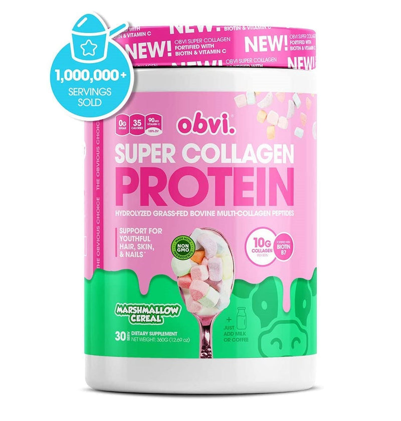Super Collagen Protein Powder by Obvi - Marshmallow 