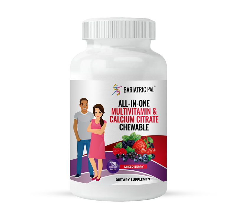 BariatricPal "ALL-IN-ONE" Chewable Multivitamin with Calcium Citrate & Iron - Mixed Berry (NEW!) 