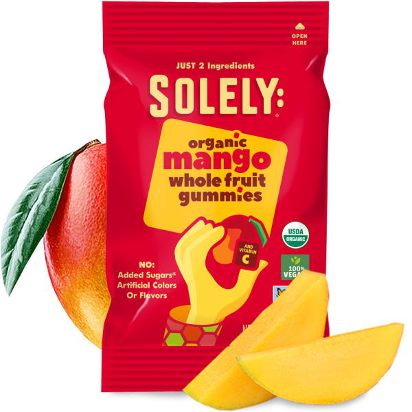 Solely Organic Mango Whole Fruit Gummies, 3.5 oz