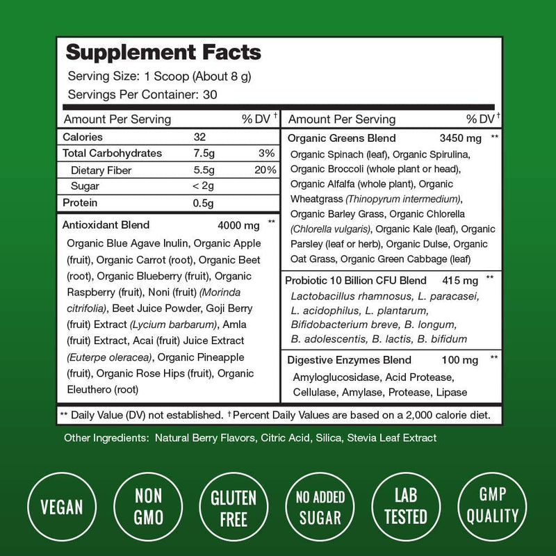 Super Greens Powder by NutraChamps 