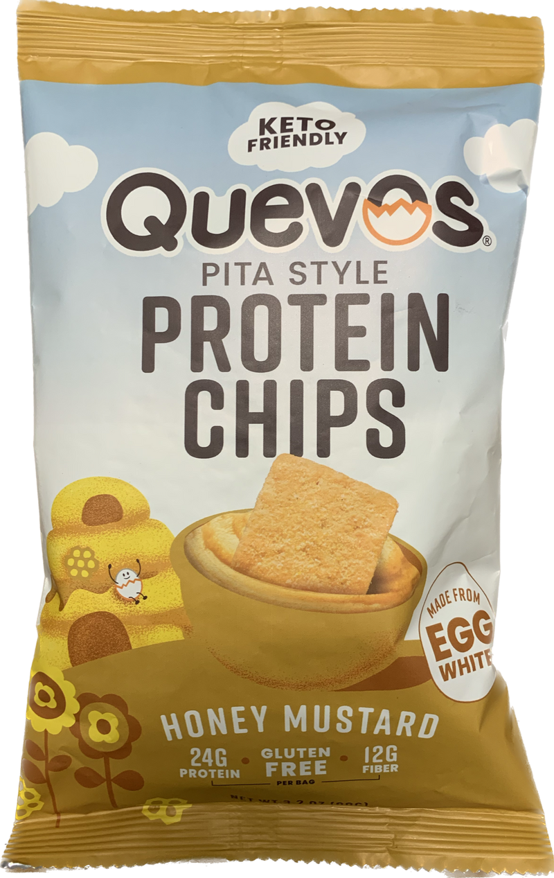 Quevos Keto Friendly Pita Style Protein Chips 3.2 oz
