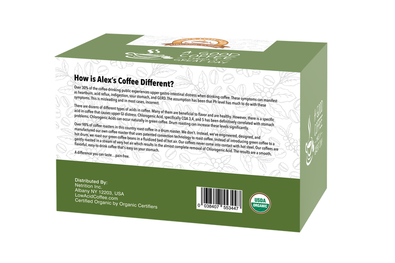 Alex's Low Acid Organic Coffee™ K-Cups - Rise & Shine 