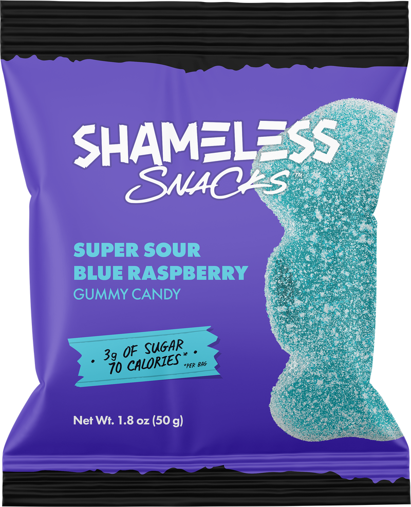 Blue Raspberry Gummies Vegan Gummy Candy by Shameless Snacks - Super Sour Blue Raspberry
