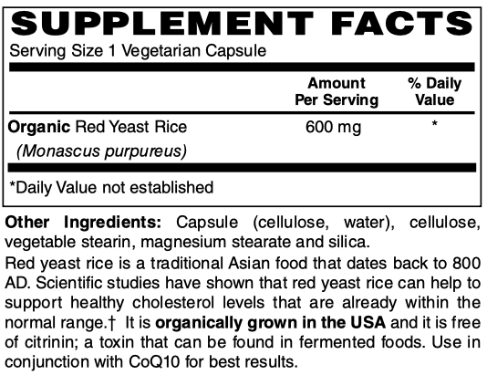 Red Yeast Rice 600Mg Vcaps 120's by Netrition 