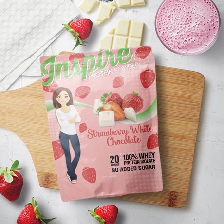 Protéine en Poudre Inspire sans Gluten Fraise Chocolat Blanc par Bariatric Eating - 20 portions / Un pack