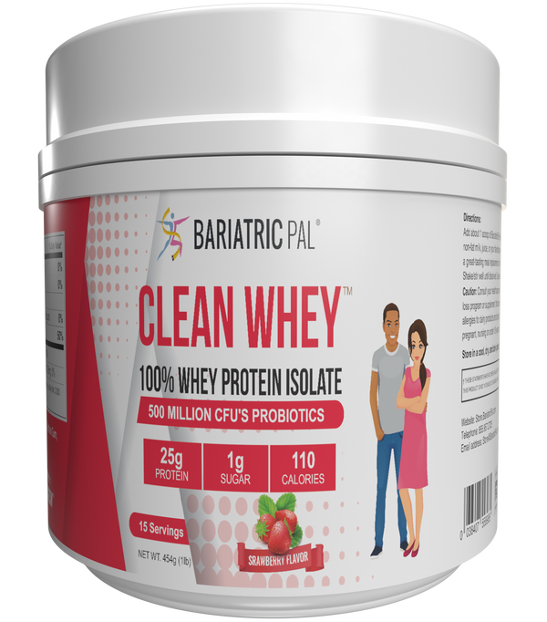 Clean Whey™ Protein (25g) by BariatricPal with Probiotics - Strawberry (15 Servings) 