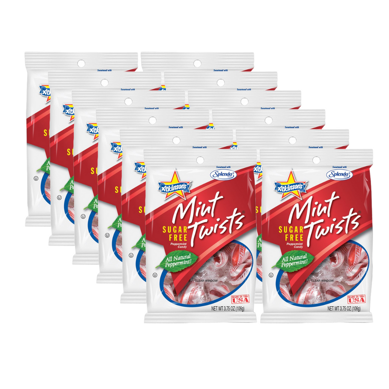 Atkinson's Sugar Free Mint Twists Candy 3.75 oz. bag