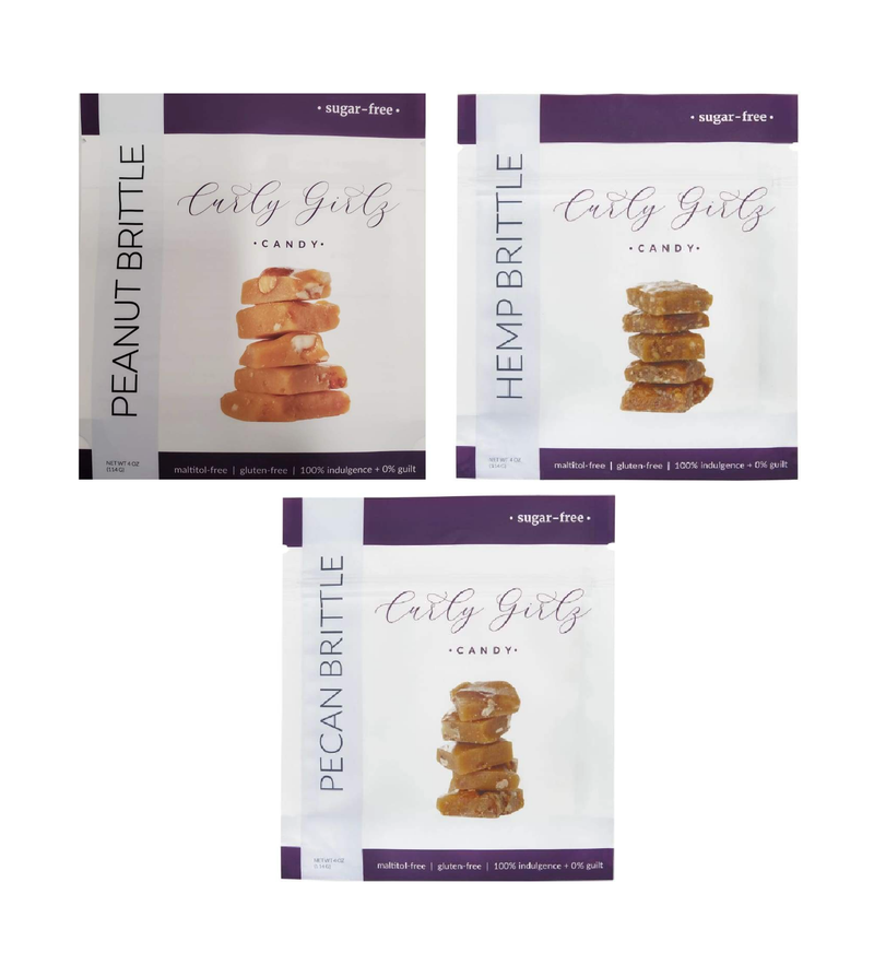 Sugar-Free Brittle by Curly Girlz Candy - Variety Pack 