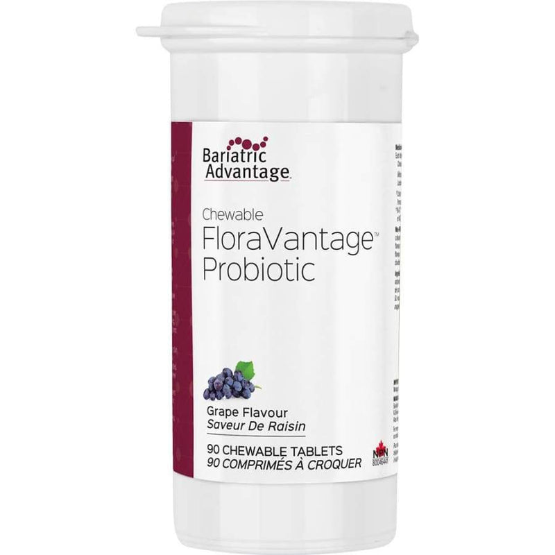 Bariatric Advantage Chewable FloraVantage Probiotic 10 Billion CFU Tablets - Grape (90 Count) 