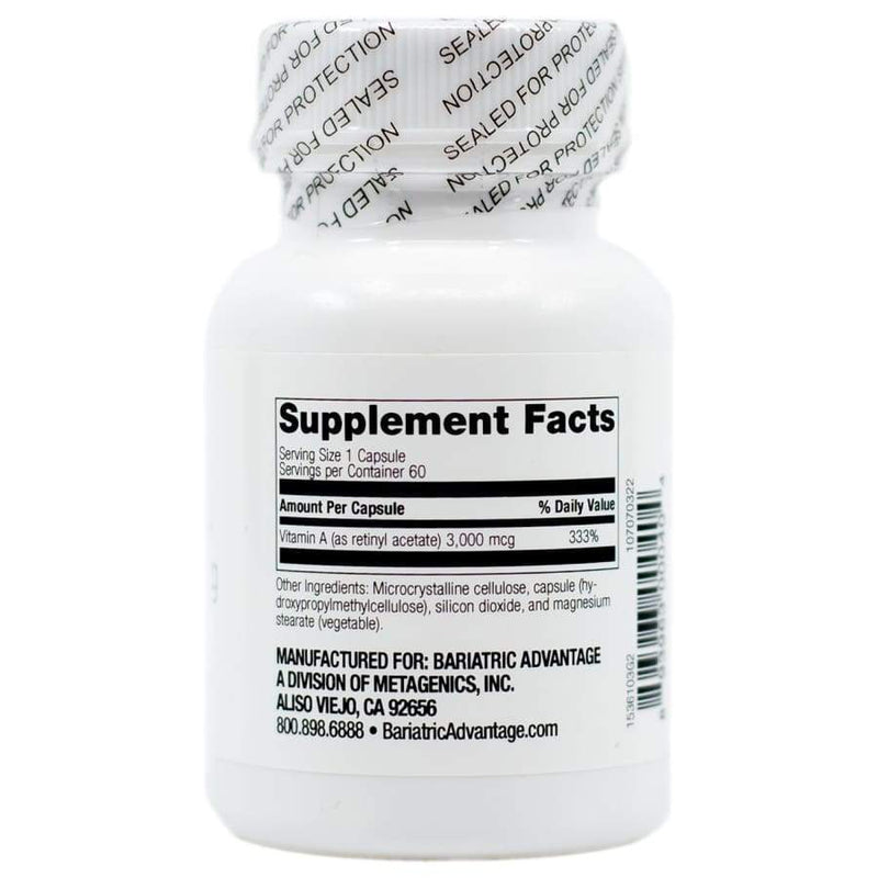 Bariatric Advantage Vitamin A Capsules - 3000 mcg 