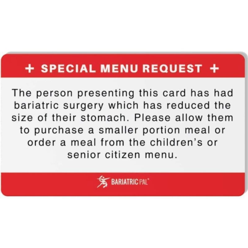 Bariatric Patient Restaurant Special Menu Request Card 2.0 