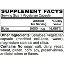 Biotin 5,000 mcg Easy Swallow Vegetarian Capsules (USP-Grade!) by BariatricPal 
