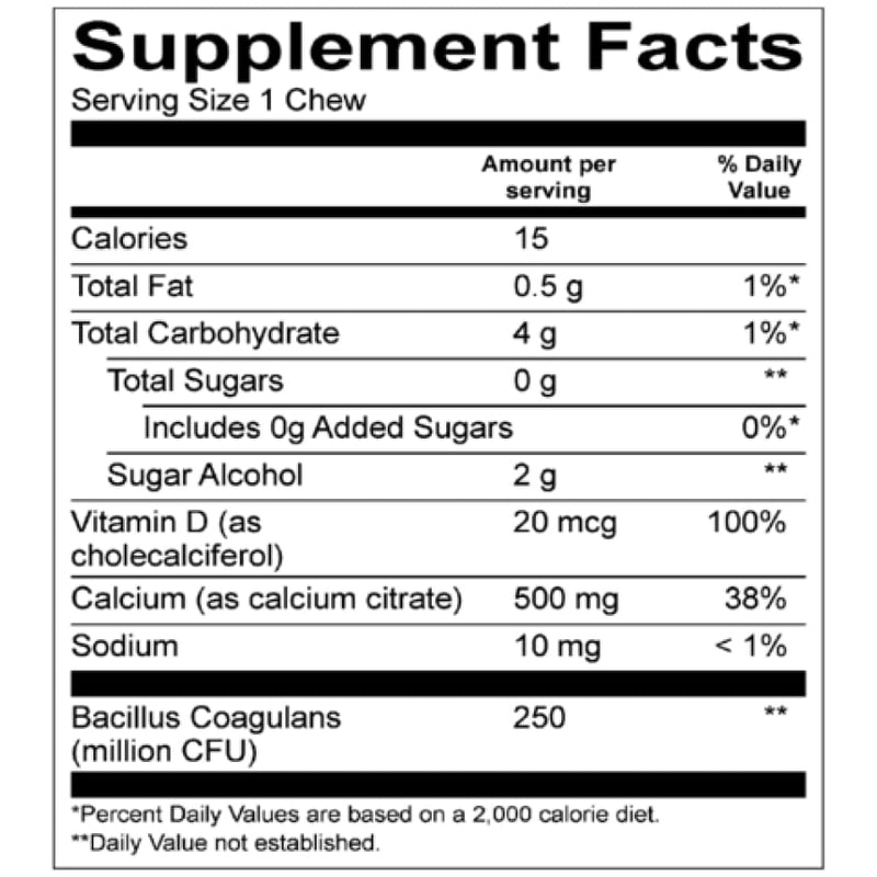 BariatricPal Sugar-Free Calcium Citrate Soft Chews 500mg with Probiotics - Strawberry Watermelon Twist 
