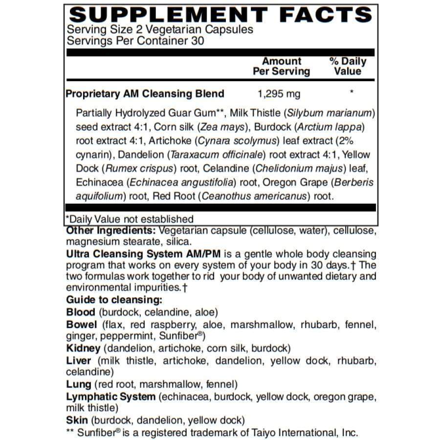 Ultra Cleansing System AM/PM Vegetarian Capsules - 30-Day Kit by Baria