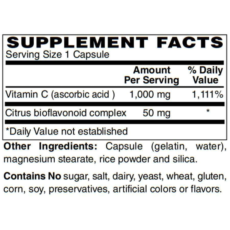 Vitamin C-1000 with 50mg Citrus Bioflavonoid Capsules by BariatricPal 