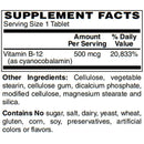 Vitamin B-12 (500mcg) Tablets by BariatricPal (100 count) 