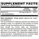 Vitamin D-3 125mcg (5000 IU) - Easy Swallow Vegetarian Softgels by BariatricPal 