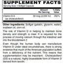 Vitamin D-3 50mcg (2,000 IU) - Easy Swallow Vegetarian Softgels by BariatricPal 