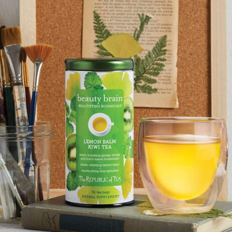 Beautifying Botanicals® Beauty Brain™ Herbal Tea By The Republic Of Tea - Lemon Balm Kiwi 