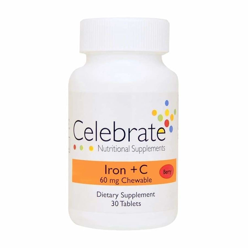 Celebrate Iron plus C - Available In 3 Flavors (18mg, 30mg & 60mg) 