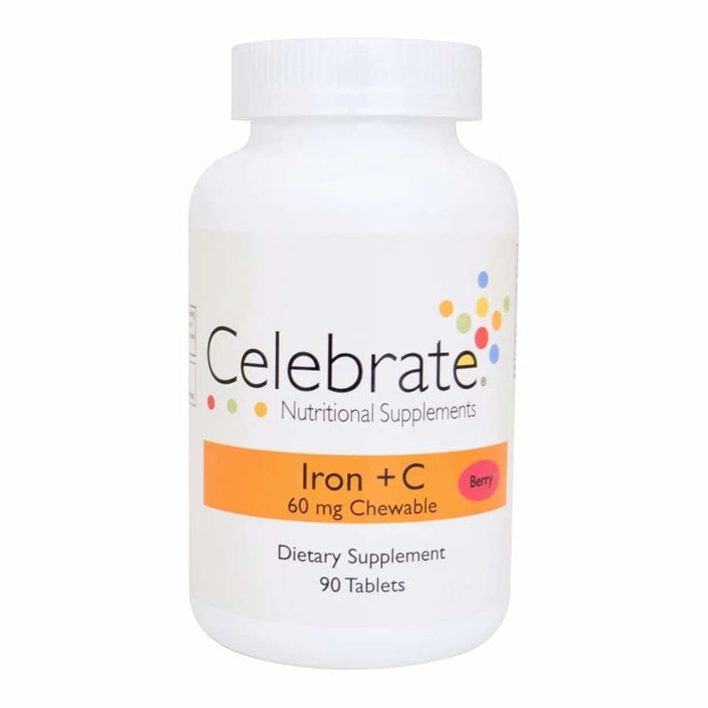 Celebrate Iron plus C - Available In 3 Flavors (18mg, 30mg & 60mg) 