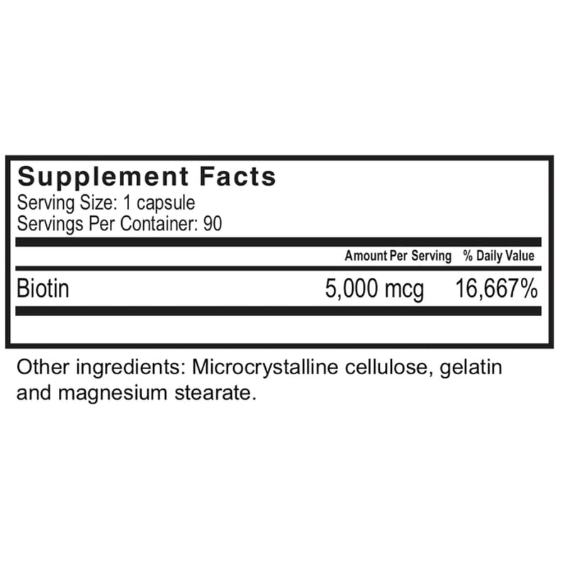 Celebrate Vitamins Biotin 5,000 mcg Capsules - 90 Count 