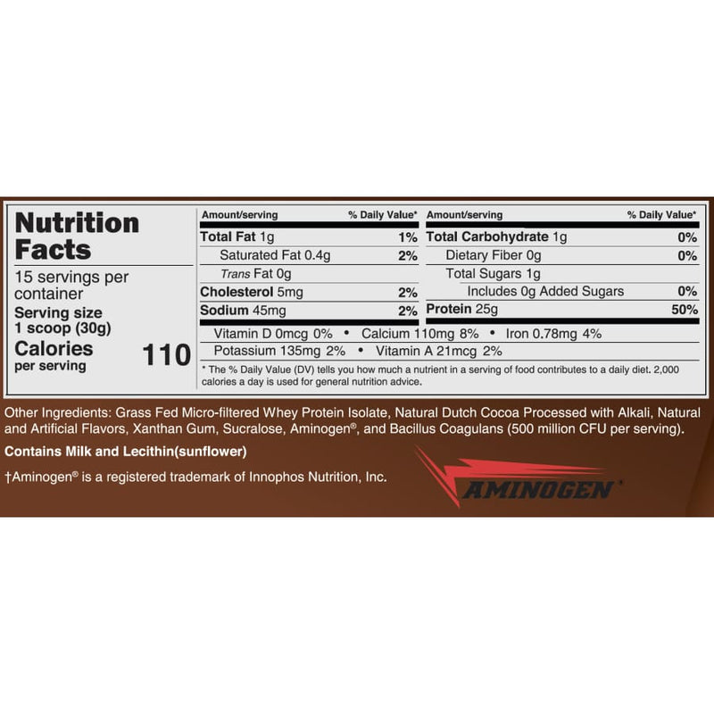 Clean Whey™ Protein (25g) by BariatricPal with Probiotics - Chocolate (15 Servings) 