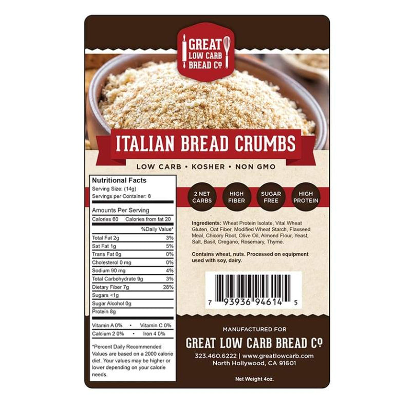 Great Low Carb Bread Crumbs (4oz) - 3 Flavor Variety Pack 