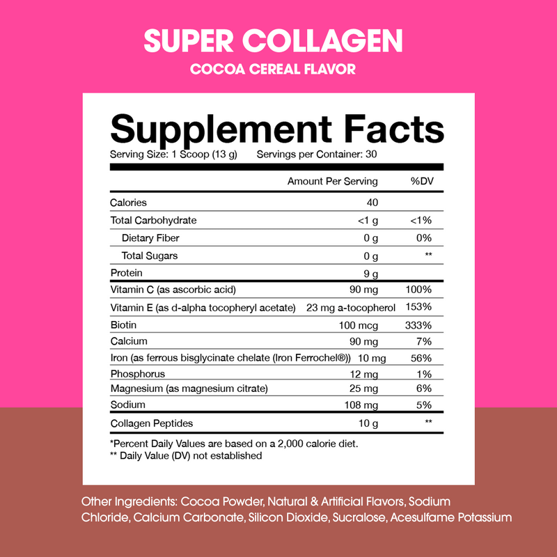 Super Collagen Protein Powder by Obvi - Cocoa Cereal 