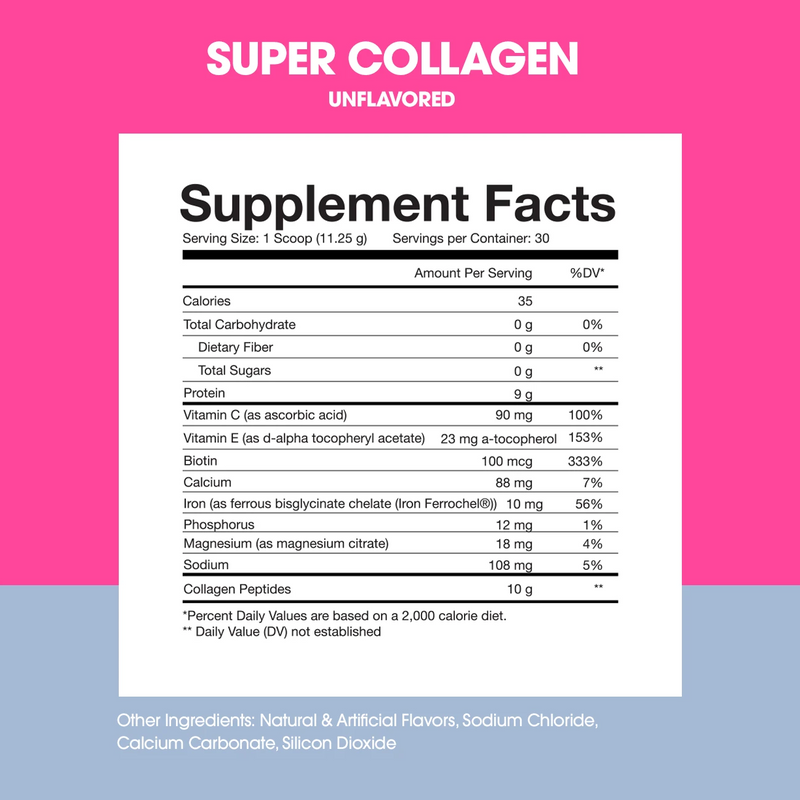 Super Collagen Protein Powder by Obvi - Unflavored 