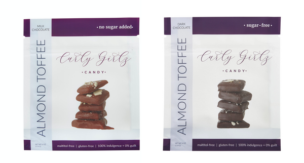 Sugar-Free Almond Toffee by Curly Girlz Candy - Variety Pack 