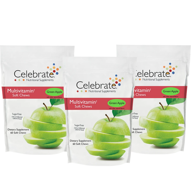Celebrate Sugar-Free Multivitamin Soft Chew - Available in 4 Flavors! 