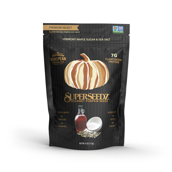 SuperSeedz Gourmet Pumpkin Seeds Premium Select (4 oz) - Vermont Maple Sugar & Sea Salt 