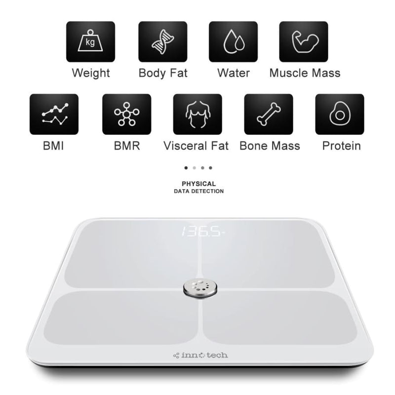 Digital Weight Scale Smart Bathroom Wireless Body Fat Scale BMI Scale, Body  Composition Analyzer Health Monitor with Step-On Technology Smartphone App  330 lbs - White