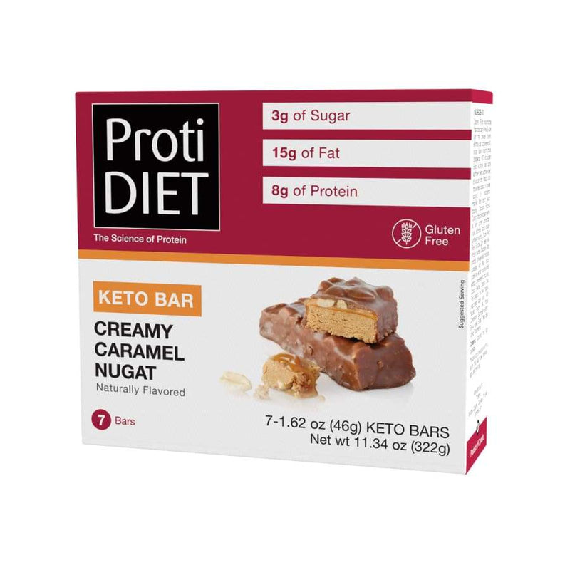 Keto Protein Bars by Proti Diet - Creamy Caramel Nougat 