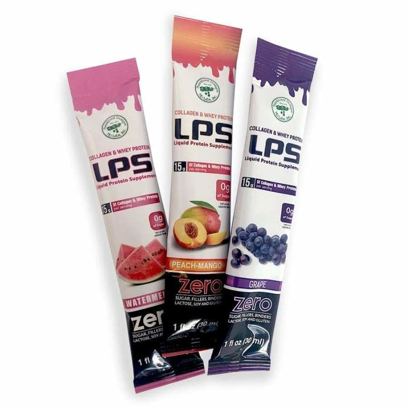LPS Sugar Free® Collagen & Whey Liquid Protein Supplement by Nutritional Designs 1 oz Packets - Available in 5 Flavors 