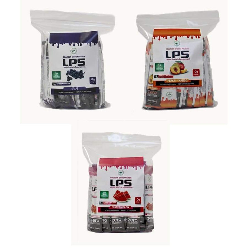 LPS Sugar Free® Collagen & Whey Liquid Protein Supplement by Nutritional Designs 1 oz Packets - Variety Pack 
