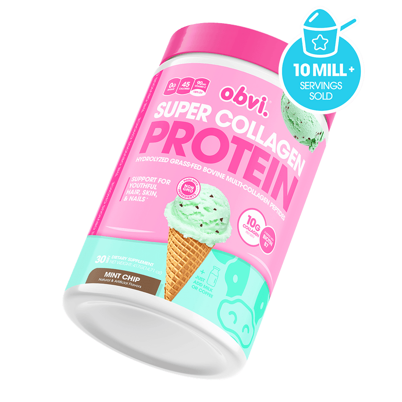 Super Collagen Protein Powder by Obvi - Mint Chocolate Chip 