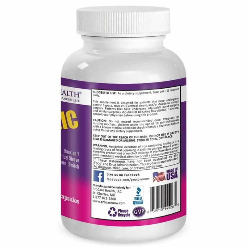 ProCare Health "1 per Day!" Bariatric Multivitamin Capsule - Iron Free 