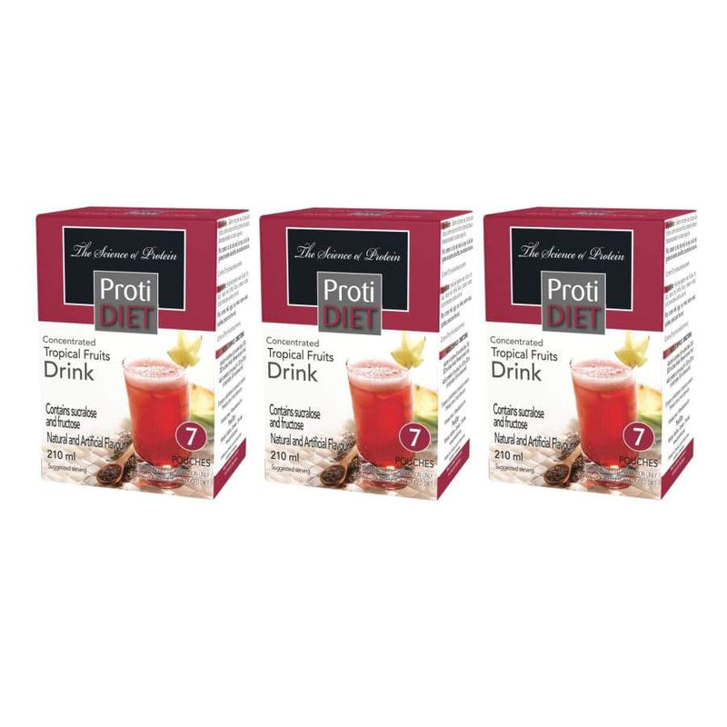 Proti Diet Concentrated Drink Mix, Tropical Fruits Flavor, 7 Pouches