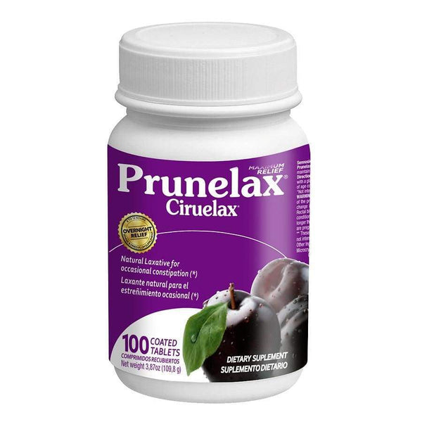 Prunelax Ciruelax Natural Laxative - Maximum Relief Coated Tablets (100ct) 