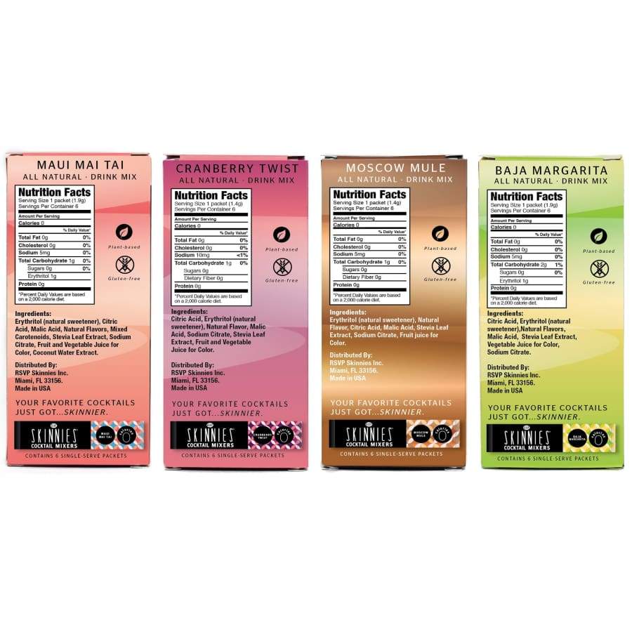 Rsvp Skinnies Cocktail Mixers Variety Pack