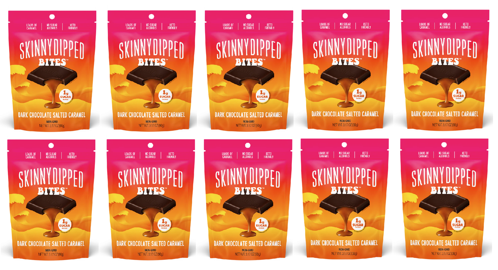 SkinnyDipped Bites Dark Chocolate Salted Caramel Bites