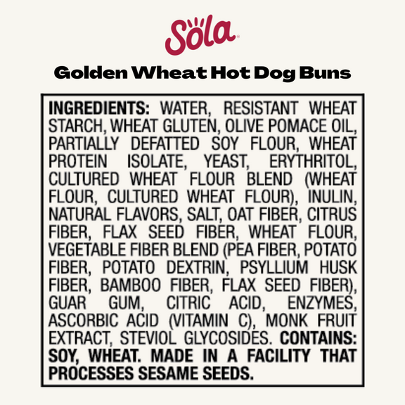 Sola Hot Dog Buns 