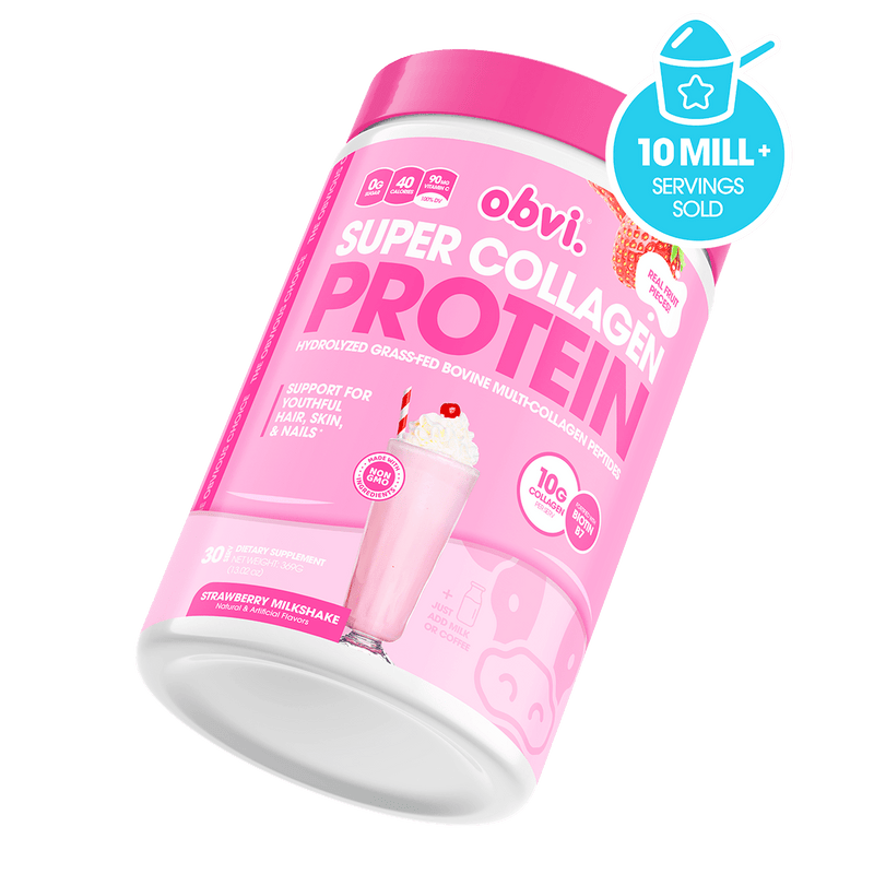 Super Collagen Protein Powder by Obvi - Strawberry Milkshake 